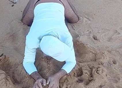 Ladysilva on the Beach in Panties Showing off Her Sexy Ass