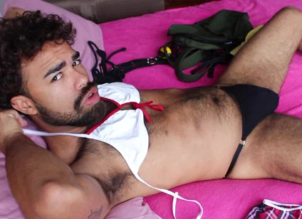 Hunk in Lingerie in an Embarrassing Situation (set 1)