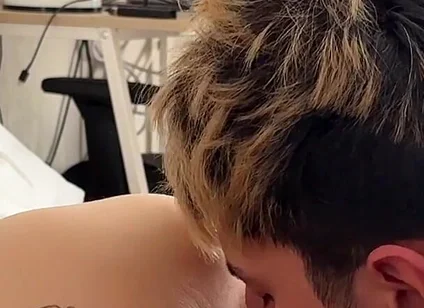 Two Hung Twinks Facefuck a Cute Smooth Twink Then Spitroast His Tight Ass