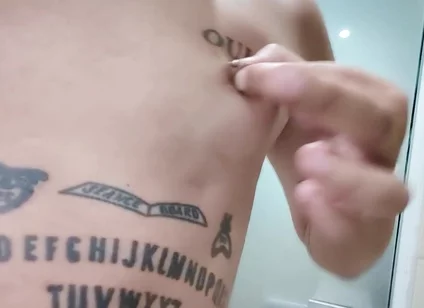 Showing Tattooed Breasts and Pierced Nipples - Squeezing and Touching Breasts - Tits Play