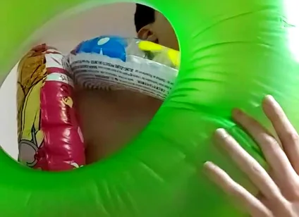 Vertical Vid - Blowing up as Much Inflatable Swimrings as I Can on Stream