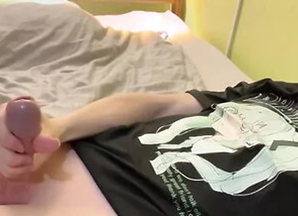 Femboy Jerking Off On The Bed