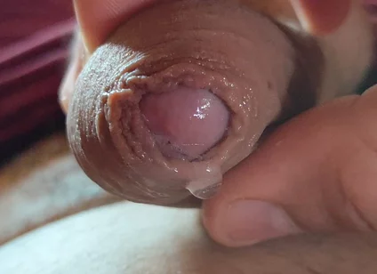 Close-up of Glans Ejaculating Intensely Before Cumming.