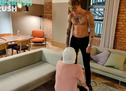 Tattoo teen spitting master