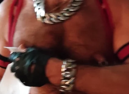 Nipple Muping While Smoking Gar