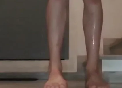 Masturbating Totally Naked in Staircase
