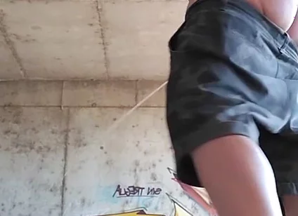 Outdoor Pissing and Showing Thong