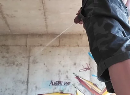 Outdoor Pissing and Showing Thong