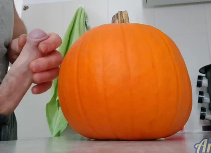 Another Halloween Orgasm. Throbbing and Thick on Pumpkin.
