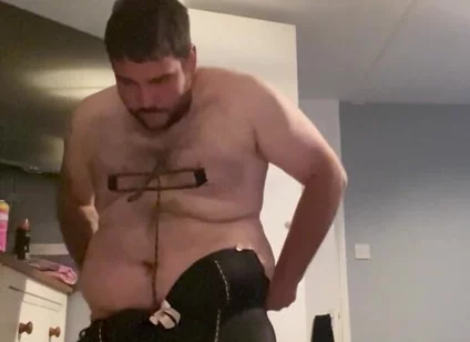 Cock and Ball with Butt Plug and Sissyfication Crossdressing Nipple Clamps
