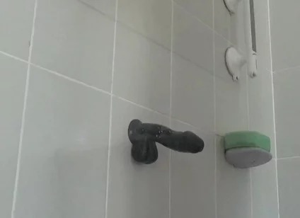 Riding a Large Black Cock Dildo 1