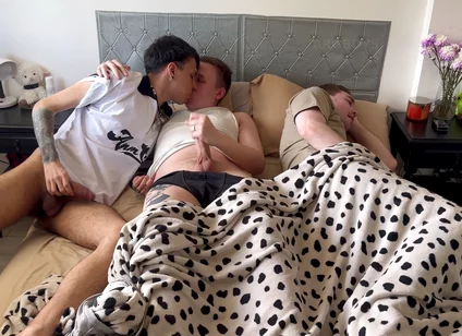 Don't Make a Noise so Your Step-brother Won't Notice! - Big Cock Tattoed Latino Twink