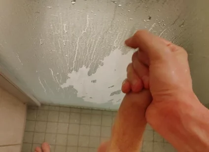 Piss and Cum on the Glass of My Shower