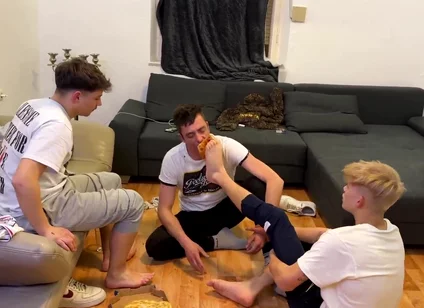 German Master boys feet pizza