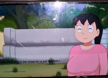 Nobita Rubbed Her Stepmother's Breasts, All the Water From Her While Bathing.