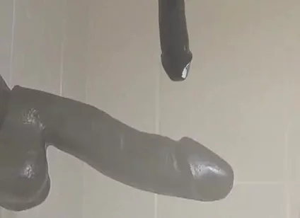 Good Views of Riding Large Black Cock Dildo