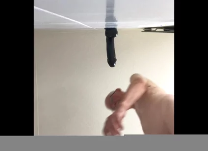 Good Views of Riding Large Black Cock Dildo