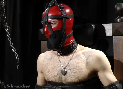 Zeus Gagged Under Mask and Electric to Feet
