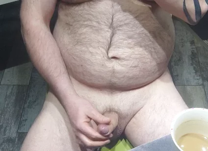 Drinking Morning Coffe and Jerk My Cock