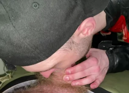 Chav Scally Kinkysirius Sucks by Leather Bear in the Public Restroom at the Railway Station