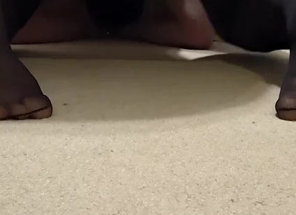 Ass & Soles in Black Pantyhose