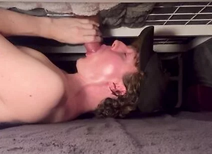 Milking Huge Cock Under Bed