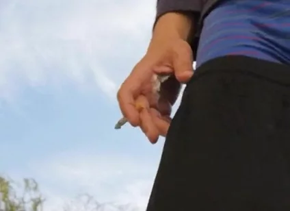 Hot Guy Caught Smoking and Sagging Outside (non-nude)