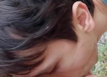 Young Twink Slut Is Getting Gagged At The Public Nude Beach On Dick And Cum