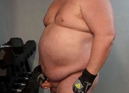 Muscle Chub Bear Working Out