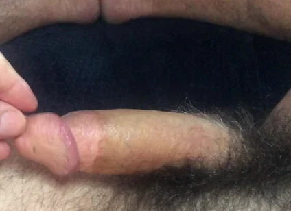 Stepdaddy Fat Cock Jack Jerk Tug and Pull Till He Unloads a Creamy River of Cum