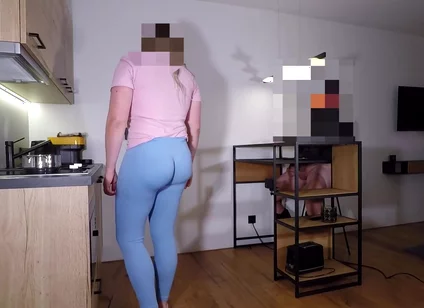 Jerking off While Trans Step-sister Is Cooking