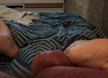 My Friend Lies on the Bed and Plays with His Big Cock
