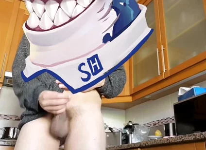 Hot Stud Jerking off and Cumming in the Kitchen While Cooking