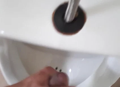 I Jerk off in a Public Bathroom, I Cum and I Swallow My Cum