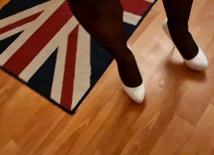 Sexy Trio of High Heels, I Secretly Walk in Their Pantyhose and Play with the Heels