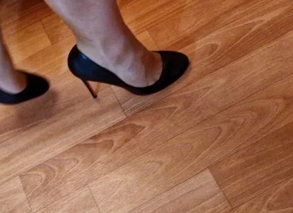 Walking Practice Before Cum in My New Black Pumps